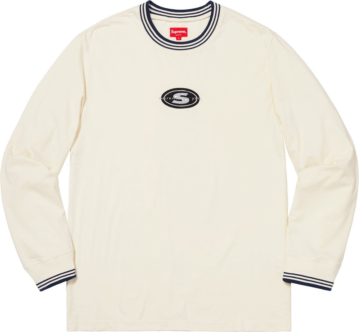 Striped Rib Logo L/S Top view 2